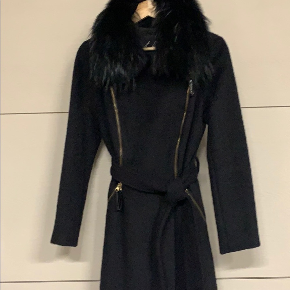 Italian design coat with natural fur. Size S - Picture 5 of 6